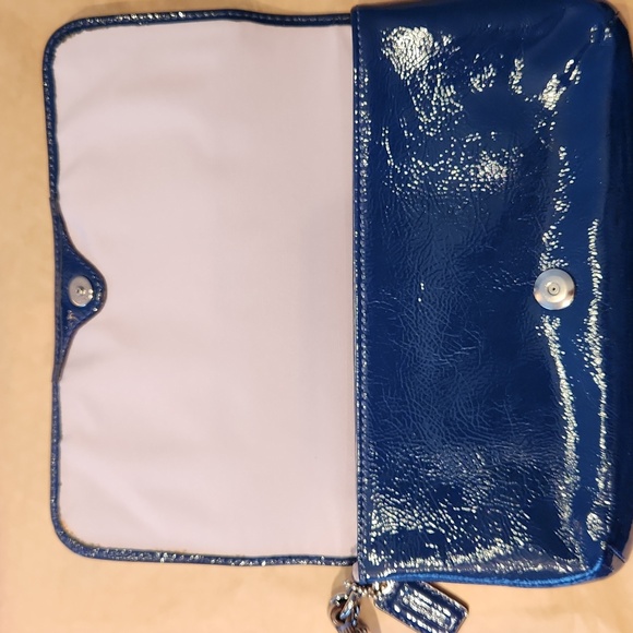 Coach Blue Patent Clutch/Wristlet - Picture 5 of 11